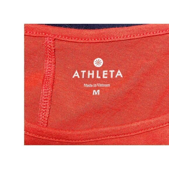 Athleta Shanti Colorblock Pullover Long Sleeve T-Shirt Scoop Neck Blue Medium - Picture 2 of 10